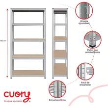 Cuory Anaquel Organizador Estante Metalico 5 Niveles de Almacenamiento Uso Rudo Anaqueles Metalicos para Tienda Estante Organizador Metalico Resistente Estanteria De Almacenamiento Multiusos