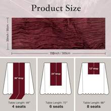 Set de 10 piezas Cheesecloth (tela de gasa) color burdeos como camino de mesa - Estilo país vintage bohemio, perfecto para bodas, despedidas de soltera y fiestas de cumpleaños