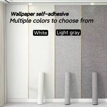 1 rolka o grubości 2 mm, 3D, teksturowana, samoprzylepna tapeta z lnu artystycznego, która nadaje ścianom wyjątkową wymiarowość, wodoodporna i odporna na wilgoć, odklejana i przyklejana, łatwa w dekoracji domu - idealny wybór do wystroju salonu - Wielokolorowe - Zobacz 2