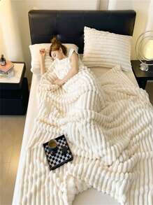 1 Stück gestreifter weicher Plüschdecke, gemütlich für Sofa/Bett Zuhause, geeignet für Herbst, Schlafzimmer Dekoration, Weihnachten/Halloween Fleecedecke