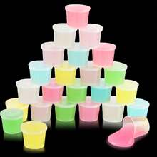 24 件装夜光史莱姆、派对礼品史莱姆、水晶星系史莱姆套装 - 多种颜色（蓝色、粉色、黄色、绿色、橙色、紫色），是送给孩子、女孩和男孩的完美生日礼物 - 彩色 - 查看 6