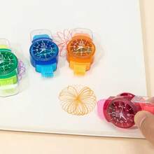 Sacapuntas con forma de reloj, 3 en 1, con borrador y cepillo de limpieza, multifuncional para útiles escolares (color aleatorio)