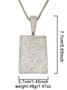 DUBSS 1 Pieza Colgante de Collar de Hombre Plateado en Oro Estilo Hip Hop con Efecto Brillante