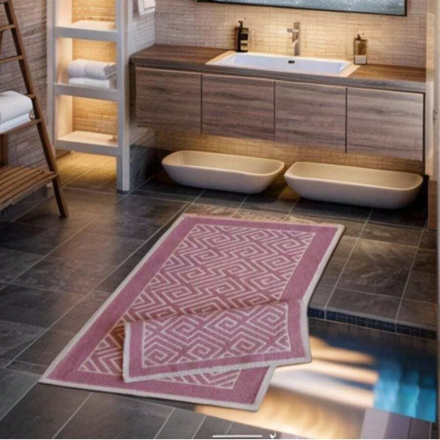2 Pieces Kilim Rug Set 60x100 Cm + 50x60 Cm | Soft & Lightweight Woven Fabric | Non-Slip Backing, Machine Washable | Ideal For Living Room, Kitchen, Hallway, Bedroom | Made In Turkey - Blue - View 1