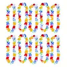 AFYPRTY Set de 10 leis hawaianos, leis aloha de luau, perfectos para disfraces hawaianos elegantes, suministros para fiestas con temática de playa, regalos de decoración tropical, accesorios de decoración para fiestas con temática hawaiana en la piscina para adultos
