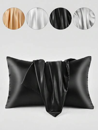 1pc Satin Pillowcase, Solid Collor Pillow Case For Hair And Skin, Luxurious And Silky Smooth, Ultra Soft And Breathable, No Filler, Machine Washable