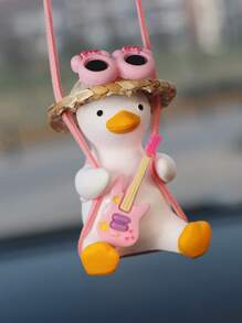 Cute Pink Guitar Shaped Car Pendant