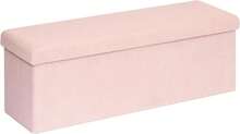Otomano de almacenamiento, reposapiés de Sherpa, otomanos de boucle plegables, gran caja de almacenamiento de otomano de felpa sintética de imitación, banco de entrada para dormitorio, color rosa, 43.3'' x 15'' x 15'' - Rosa Fucsia - Ver 1