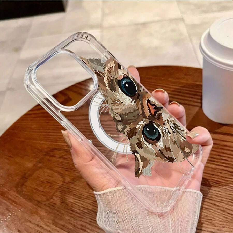 Cute Tabby Cat Peeking Playfully Upside Down  Magnet Phone Case Element-Design Phone Case,Suitable For Men And Women. Simple And Unique Phone Case. Stylish Phone Case For IPhone 16PROMAX 15PROMAX 14PROAMX 13PROMAX 12PROMAX 11PROMAX XS XR X 7 8 Plus Pro Max Mini. Best Gift For Friends, Family And Friends, With Anti-Drop Protection - Trong sáng - Xem 1