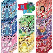 Disney 8pcs Disney  Make A Face Puzzle Stickers Graffiti DIY Diary Planner Phone Laptop Luggage Skateboard Car Birthday Gift Decals Waterproof Toys