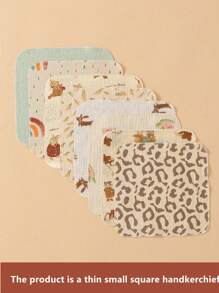 Set de 5 baberos y paños de eructo para bebé, paños multiusos para alimentación, de colores aleatorios