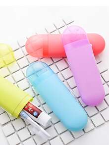 Toothbrush And Toothpaste Travel Container Box, Toothbrush Storage Box Holder, Portable Storage Box For Travel, Home, Camping - Multicolor - View 3