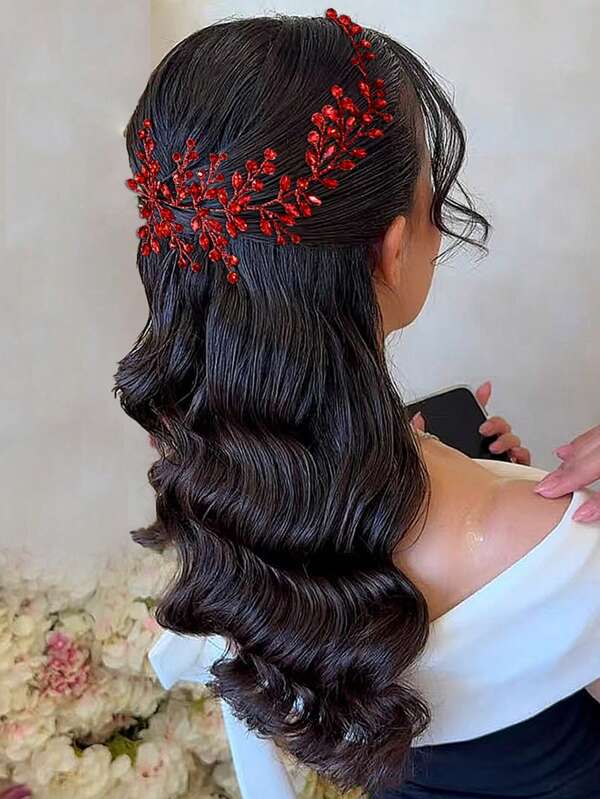 1 buc. Bentiță elegantă și delicată cu perle, bandă de păr cu cristale în stil european și american, potrivită pentru mireasă, petrecere de ziua de naștere, banchet HP84