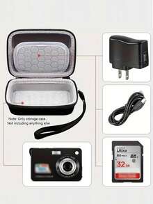 1 chiếc bao đựng bảo vệ di động cho máy ảnh kỹ thuật số, phù hợp với máy ảnh AbergBest 20MP 2.7" LCD HD có thể sạc lại/Pixpro/Canon PowerShot ELPH 180/190/DSCW800/DSCW830, cần thiết cho du lịch - Chỉ bao bì sản phẩm. - trắng - Xem 2