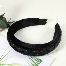 Velvet Headband For Women, Braided Velvet Headband, Braid Hair Band Winter, Criss Cross Twist Hairbands, Fashion Knotted Headbands, Hair Accessories For Women - Black - View 5