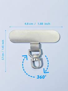 1pc 360° Rotatable Stainless Steel Phone Lanyard Connector, Ultra-Thin Metal Clip Suitable For Phone Cases, Phones And Phone Accessories