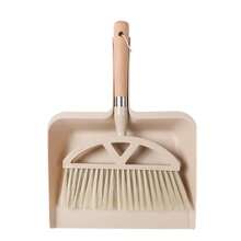 1pc Compact Broom And Dustpan Set - Natural Wood Handle, Suitable For Sofa And Table Cleaning With Small Brush, Perfect For Home And Business Use, Suitable For All Users - Milky White - View 4