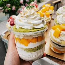 50 Pack 12OZ Clear Plastic Cups With Dome Lids And Sporks No Hole Disposable Fruit Cups For Dessert,Cupcake,Parfait,Pudding,Iced Cold Drinks,Snacks,Fruits,Bakeries,Ice Cream-Lzy - 100包 12盎司 - 查看 6