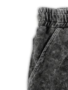 Quần short nữ ES TRUS mùa hè màu đen bạc màu, phong cách đường phố cá tính, thoải mái, thời trang retro dễ phối đồ, phong cách Y2K công sở, phù hợp cho hoạt động ngoài trời, phong cách punk Mỹ cổ điển, quần short đơn giản có túi trước, giặt hàng ngày. - màu đen - Xem 3
