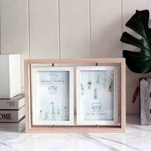 1个4x6英寸（10x15厘米）旋转双面多孔相框，适用于生日、婚礼、节日等场合，三联相框，桌面展示，家居装饰及办公桌配件，趣味礼物 - 彩色 - 查看 17