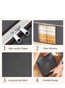 3pcs Foldable Household Storage Bags, Home Organizer For Clothes, Blankets, Sweaters, Bedding, Pillows, Closet Storage