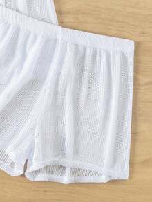 Conjunto De 2 Piezas Con Blusa Y Pantalones Cortos Para Mujer - Blanco - Ver 7