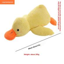 Muñeco de peluche de pato amarillo chillón, juguetes masticables para mascotas para su auto-entretenimiento, para moler los dientes, resistentes a las mordeduras, muñeco interactivo con sonidos realistas de cacareo