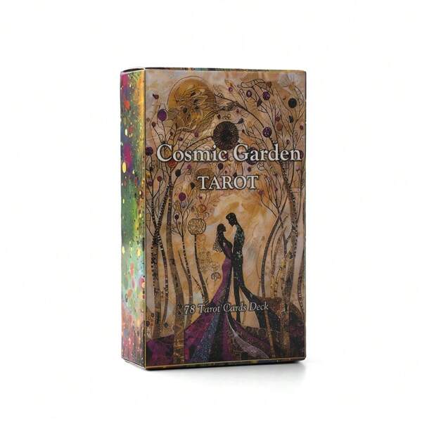 Cosmic Garden Tarot, Standard Size, For Foretelling Love & Future, With A Man & A Woman In Cosmic Garden On Cover, In An Elegant Box.