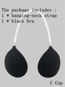 ideaCCSZ 1件/2件装隐形无肩带露背文胸，粘性硅胶聚拢文胸，适合露背连衣裙，可重复使用的文胸罩杯，适合A B C D E F罩杯。 - 黑色 - 查看 14