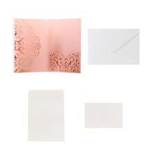 10 Stück/Packung Hochzeitseinladungen (mit Umschlägen und 2 leeren Innenkarten), Laser-geschnittene Verlobungskarte, elegante Premium-Geschäftsgrußkarten für Ferien, Geburtstag, Weihnachten