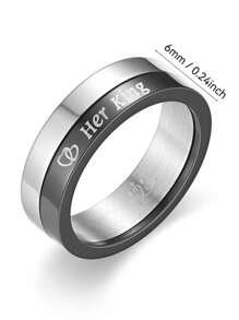 1pc Fashionable Stainless Steel Spinning Heart Ring, Non-Fading Elegant Couple Rings For Wedding/Daily Wear, Women Jewelry Accessories
