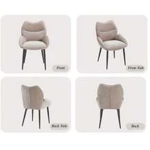 chairus Set di 2 sedie da pranzo moderne chairus, sedie da cucina imbottite in ciniglia con gambe in metallo, sedie da ricevimento con schienale per sala da pranzo, soggiorno, balcone