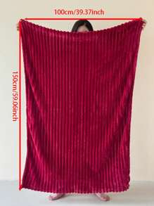 1pc Plush Striped Blanket, Lightweight Blanket, Warmth Blanket, Small Size 27.56inch X 39.37inch Coverlet. Easy To Carry, Four Colors Available