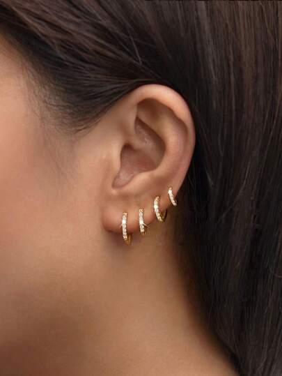 3件套925纯银双层X形耳环，优雅珠宝，女士礼品