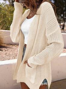 Women's Fashionable Simple Solid Color Knitted Thin Cardigan, Suitable For Daily, Airport, Date Night, Holidays, All Seasons