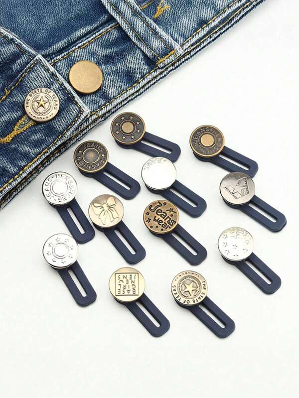 1/3/5 Stücke Jeans Bundweiten-Erweiterung, verstellbarer Bundverschluss; Jeans Bundweiten-Erweiterung, zufälliger Stil & Farbe, ohne Nähen, einfach zu verwenden, keine Werkzeuge nötig, perfekt elastische Passform, verlängert um 0.71 Inches