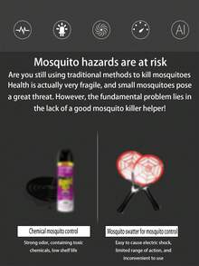 1PC Portable Indoor And Outdoor Dual-Use Electric Mosquito Repellent Lamp LED Purple Light Mosquito Lure Camping Essential Safety Protection Net 6-Hour Battery Life, Mosquito Repellent Lamp For Home Indoor Use, UV Inhalation Type, Electric Shock Type High-Voltage Mosquito Killer, Waterproof, Silent Mosquito Killer Lamp