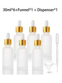1Pc Travel-Friendly Frosted Glass Dropper Vials For Essential Oils, Aromatherapy, Perfume, And Cosmetics - 15ml/30ml/50ml Sizes With Glass Eye Dropper - Convenient Sample Container For Liquid Products, Living Room Home Bedroom Bathroom House Decor, Travel Stuff, Wedding, Party, Birthday, Gifts For Men Mom Dad Friends, New Years, Accessories, Funny Gift