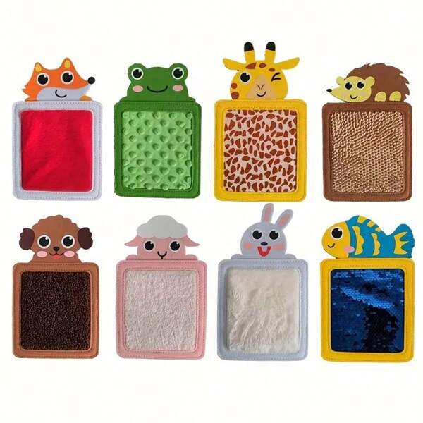 1 pièce Tapis sensoriel en peluche doux avec textures et reconnaissance des couleurs animaux, offrant un ensemble d'exploration sensorielle multi-animaux pour enrichir l'expérience de jeu. Convient pour la salle sensorielle, la classe ou l'éducation précoce