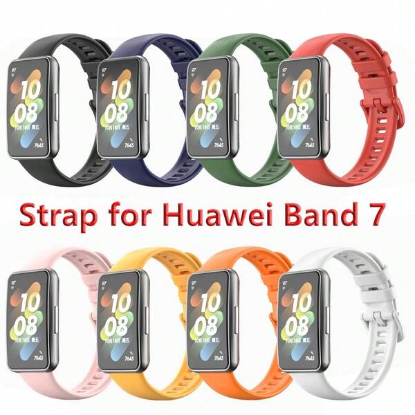 Pulseira de silicone TPU compatível com Huawei Band 7, pulseira de substituição para relógio inteligente, acessórios de pulseira macia como presente para estudantes que retornam às aulas, pulseira de relógio leve e durável