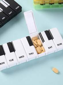 7天便携式药盒，多色旅行药品收纳盒，带隔层，可整理早/午/晚用药，可重复使用，男女通用，口袋大小，可存放维生素、药品和补充剂，居家旅行必备配件，户外办公返校必备，药包，药盒，药瓶，医院包，急救包，药品收纳袋，邮轮必备，假日必备 - 彩色 - 查看 7