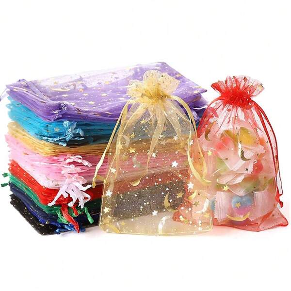 50/100pcs/Pack, 10x15cm Hollow Mesh Drawstring Bags, Suitable For Birthday, Wedding, Bachelorette Party Gifts, Holiday Gift Packaging, Jewelry Storage Pouches