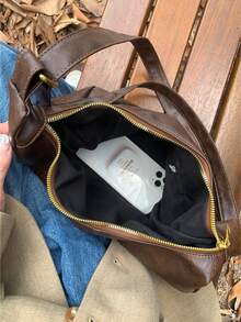 Women's Maillard Retro Crossbody Bag Versatile Shoulder Crossbody Bag [8745] - 黑色 - 查看 5