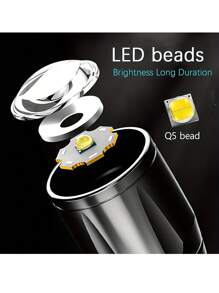 1-5 Packs Aluminum Alloy Rechargeable LED Small Flashlight, High Lumen, Super Bright Flashlight, Powerful 3 Modes COB Waterproof Flashlight For Outdoor Emergency Camping Hiking(Random Color Shipping)