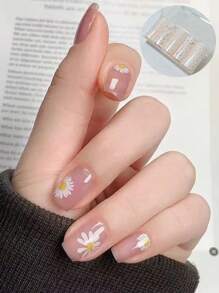 5 pièces Nouveaux autocollants de transfert pour nail art de style INS, comprenant des marguerites, des fleurs ditsy, des carreaux, des imprimés de vache, des petits animaux, des étoiles et des fleurs, du marbre, de la galaxie et des designs français. Convient pour les livres, la papeterie, les bureaux, les murs, les tablettes, la décoration en verre, le scrapbooking. Excellent cadeau pour la famille et les amis.