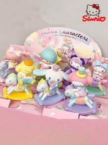 Sanrio 1pc Sanrio Wooden Rocking Horse Series Mystery Blind Box, Kuromi, Cinamaroll, Pochacco Desk Decor, An Ideal Holiday Gift,School Supplies,Back To School