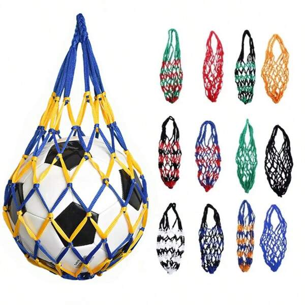 1 pezzo Borsa a rete in nylon spesso per il trasporto di pallavolo, pallacanestro, pallone da calcio, borsa per l'allenamento sportivo