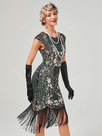 Vintage Flapper Dresses 1920s,Great Gatsby Dresses For Women Fringe Roaring 20s Costumes