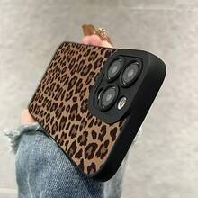 Funda de teléfono negra con estampado de leopardo pequeño amarillo. - Colores mixtos 1 - Ver 2