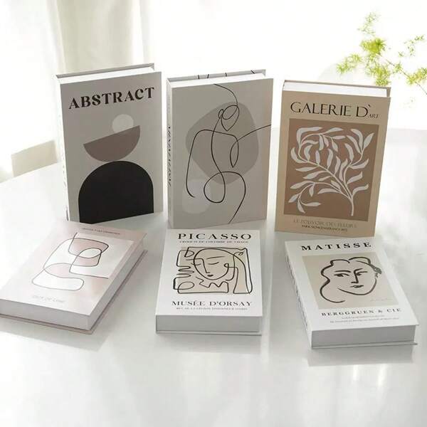 1 pieza/3 piezas Libro decorativo plegable falso, figura de libro de exhibición minimalista para el hogar